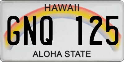 HI license plate GNQ125