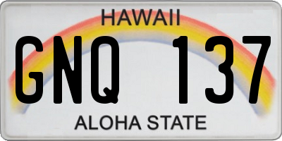 HI license plate GNQ137