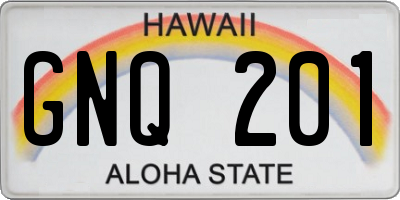 HI license plate GNQ201