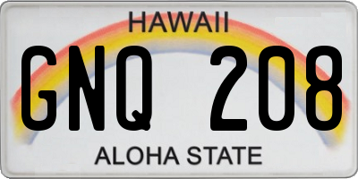 HI license plate GNQ208