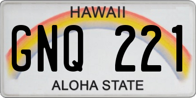 HI license plate GNQ221