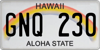 HI license plate GNQ230