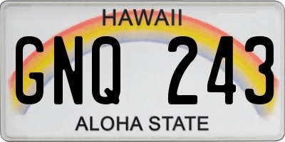 HI license plate GNQ243