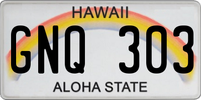HI license plate GNQ303