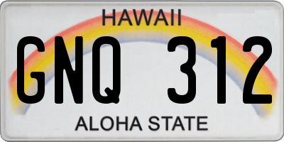 HI license plate GNQ312