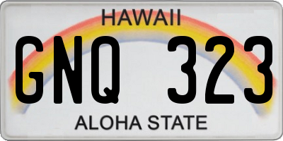 HI license plate GNQ323