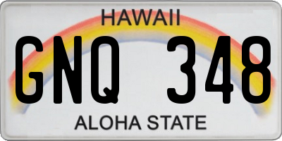 HI license plate GNQ348