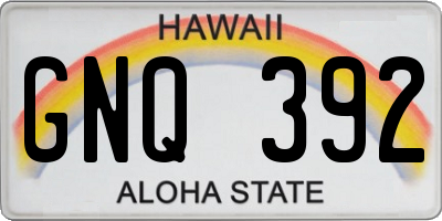 HI license plate GNQ392