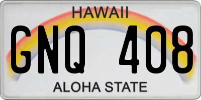 HI license plate GNQ408