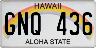 HI license plate GNQ436