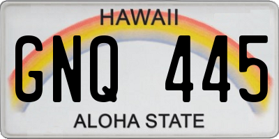 HI license plate GNQ445