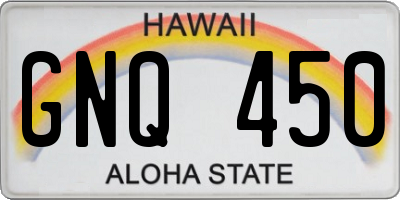 HI license plate GNQ450