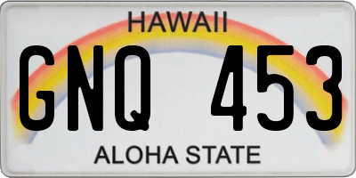 HI license plate GNQ453