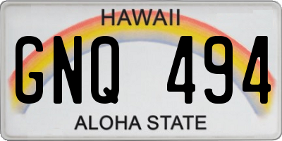 HI license plate GNQ494