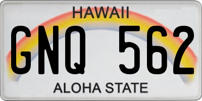HI license plate GNQ562