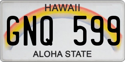 HI license plate GNQ599