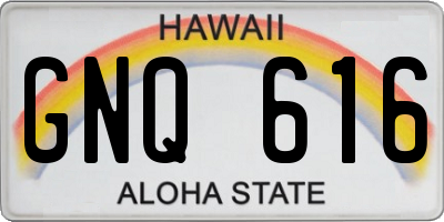 HI license plate GNQ616