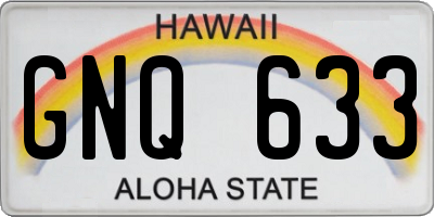 HI license plate GNQ633
