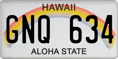 HI license plate GNQ634
