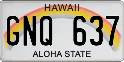 HI license plate GNQ637