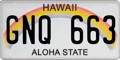 HI license plate GNQ663