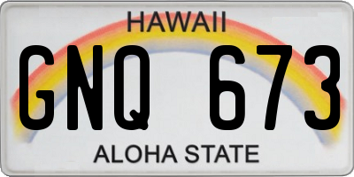 HI license plate GNQ673