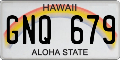 HI license plate GNQ679
