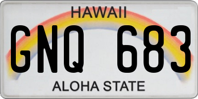 HI license plate GNQ683