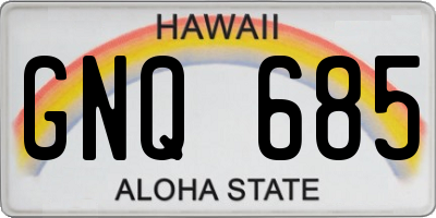 HI license plate GNQ685