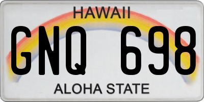 HI license plate GNQ698