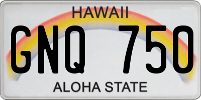 HI license plate GNQ750