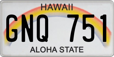 HI license plate GNQ751