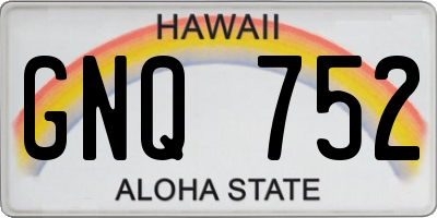 HI license plate GNQ752