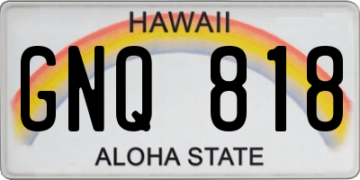 HI license plate GNQ818