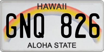 HI license plate GNQ826