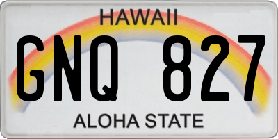 HI license plate GNQ827