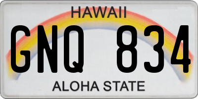 HI license plate GNQ834