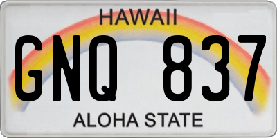 HI license plate GNQ837
