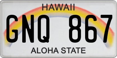 HI license plate GNQ867