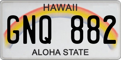 HI license plate GNQ882