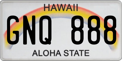 HI license plate GNQ888
