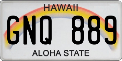 HI license plate GNQ889