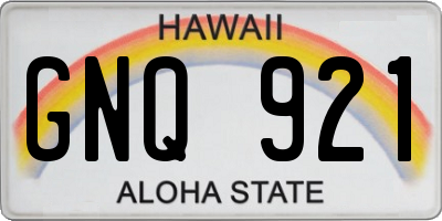HI license plate GNQ921