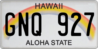 HI license plate GNQ927