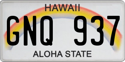 HI license plate GNQ937