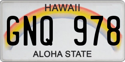 HI license plate GNQ978