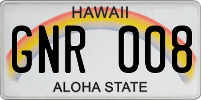 HI license plate GNR008