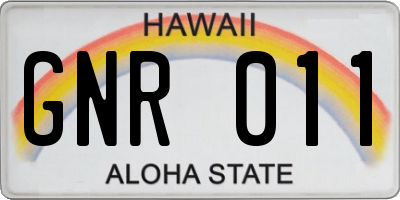 HI license plate GNR011