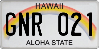 HI license plate GNR021
