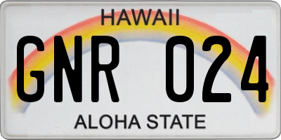 HI license plate GNR024
